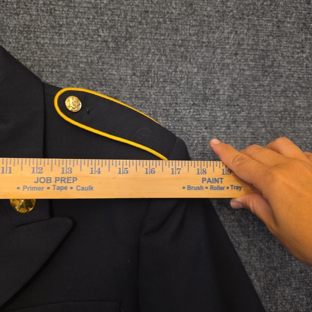 Bremen-Bowdon Suit Jacket Mens 40R Blue Polyester Wool Army Dress ROTC Uniform - Picture 7 of 16